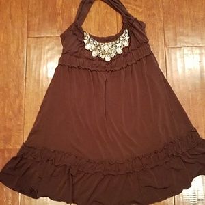 RAMPAGE TOP HALTER RHINESTONES NWT